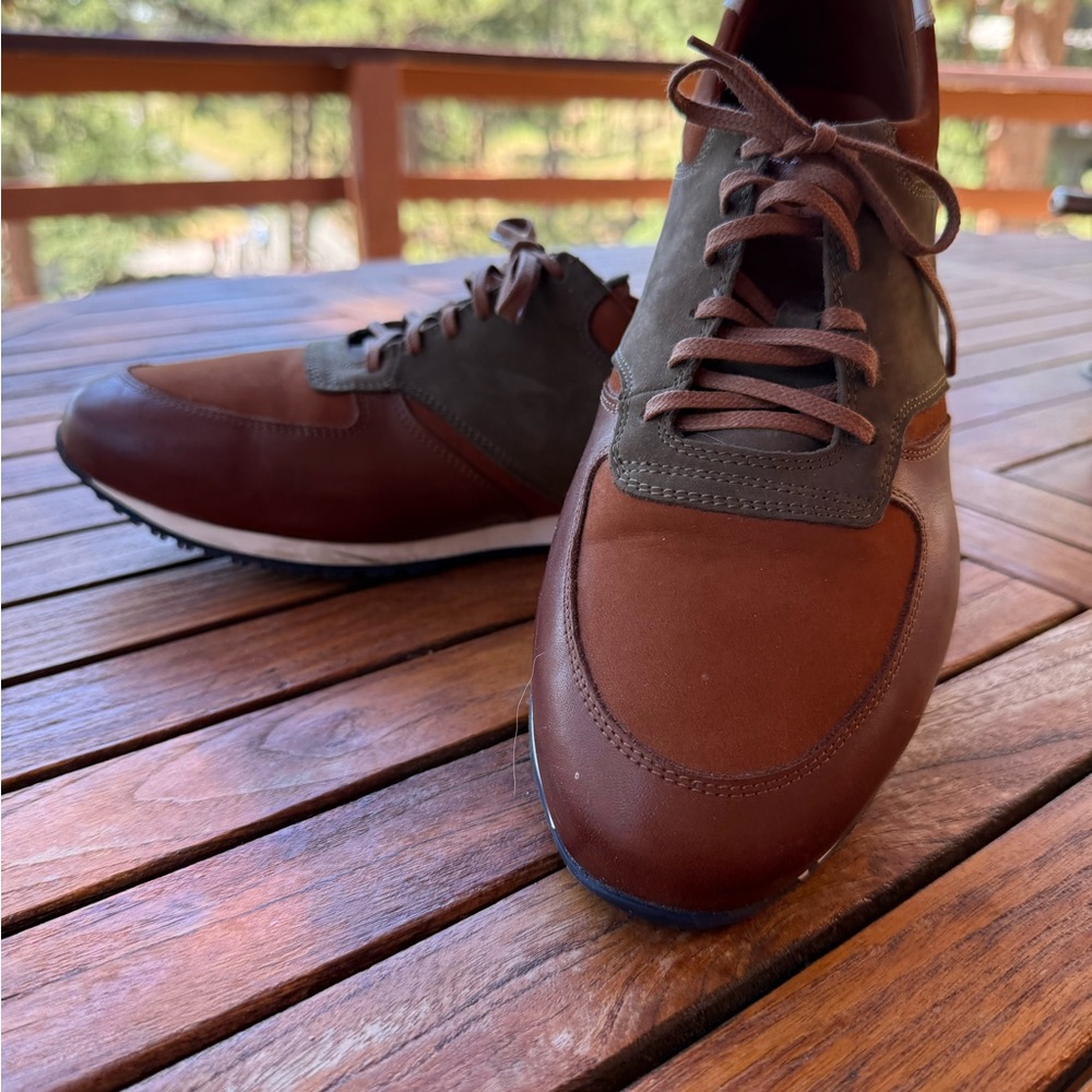 Men's Brown and Olive Leather Oxford shoe